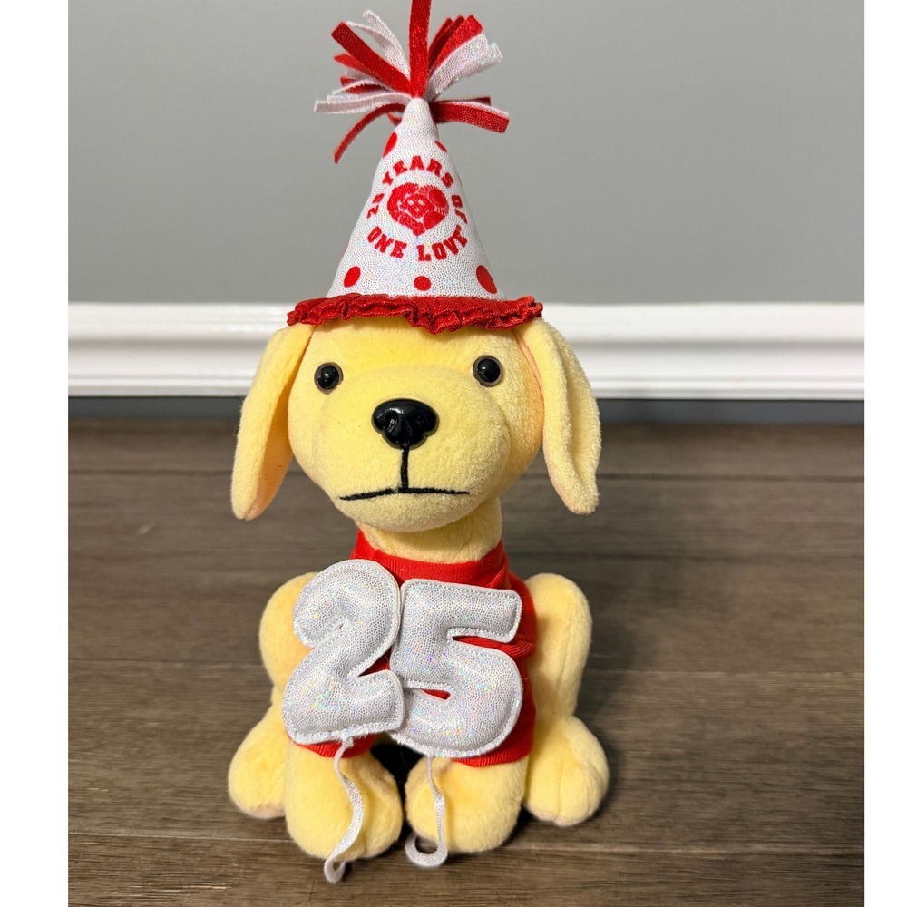 Raising Canes 25th Anniversary Plush Dog Mascot 25 Years One Love Yellow Lab